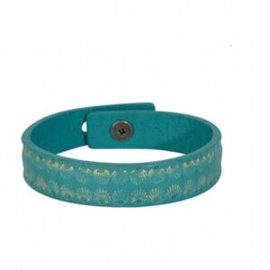 Justin Boots Tooled Turquoise Leather Bracelet